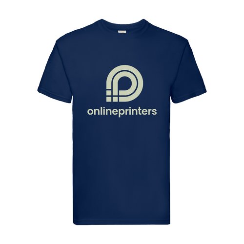 T-shirt en coton bleu marine pour hommes avec manches courtes.