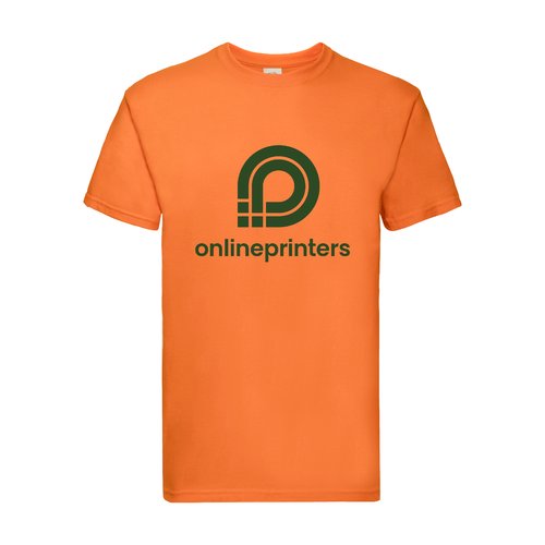 T-shirt orange en coton pour homme  manches courtes.