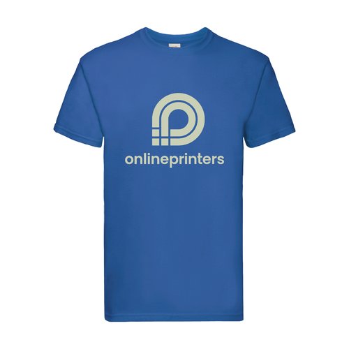 T-shirt en coton bleu roi pour hommes avec manches courtes.