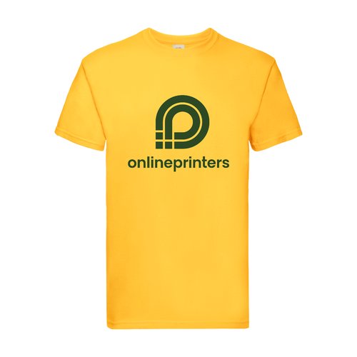 T-shirt jaune en coton pour homme avec manches courtes.