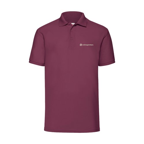 Polo piqu bordeaux en mlange polyester-coton  manches courtes.