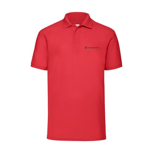Polo piqu rouge en mlange de coton avec patte de boutonnage.