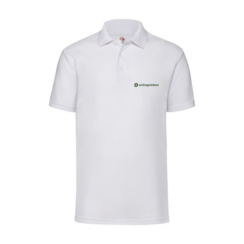 Polo blanc en tissu mlang pour homme avec courte patte de boutonnage.