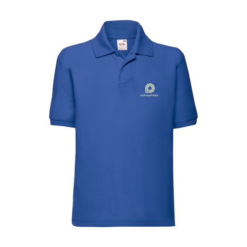 Polo enfant bleu roi en mlange de coton  manches courtes.