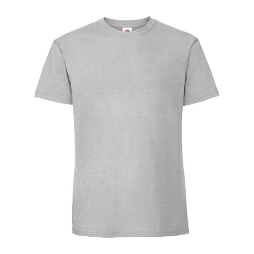 T-shirt en coton gris avec manches courtes et encolure ronde.