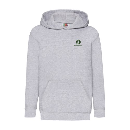 Sweat  capuche chin gris pour enfants en mlange de coton avec capuche et poche kangourou.