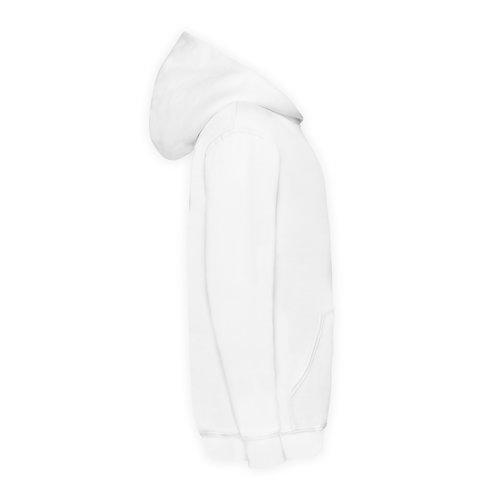 Sweat  capuche blanc en coton et polyester pour enfants avec capuche et poche kangourou.