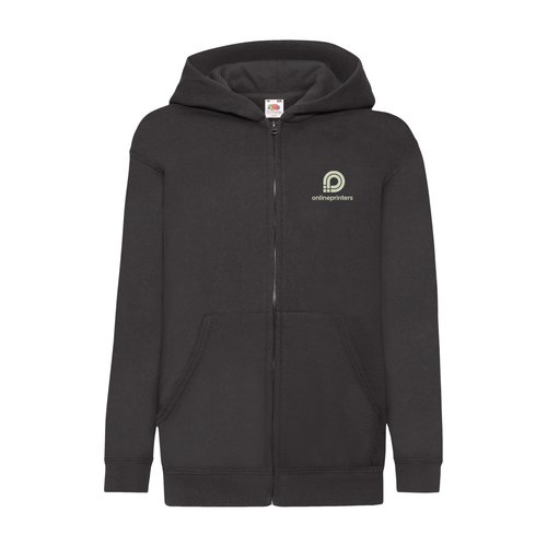 Veste de survtement en coton avec capuche et fermeture clair complte.
