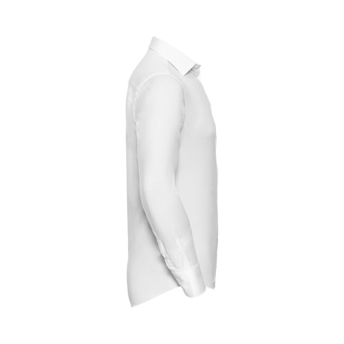 Chemise blanche en mlange de coton pour homme, manches longues.