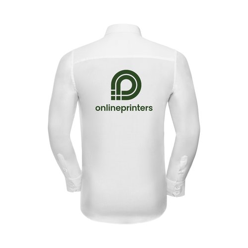 Chemise blanche  manches longues en mlange de coton pour hommes.