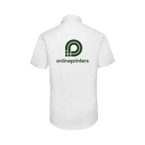 Chemise blanche  manches courtes en coton mlang pour homme.