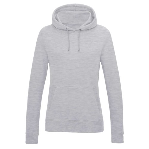 Sweat  capuche gris chin en coton-polyester pour femme avec capuche et poche kangourou.