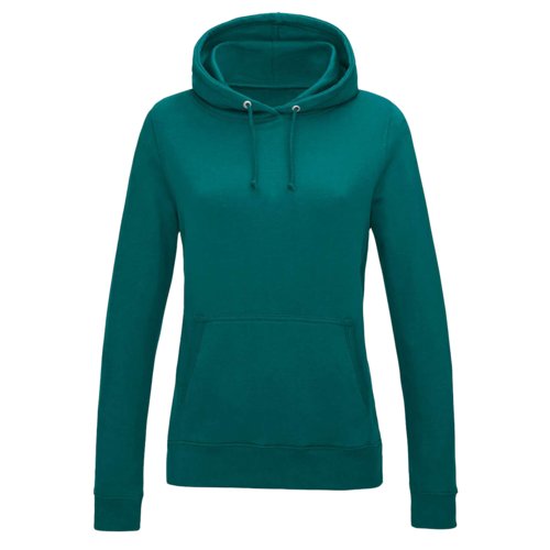 Sweat  capuche turquoise en coton-polyester avec capuche et poche kangourou.