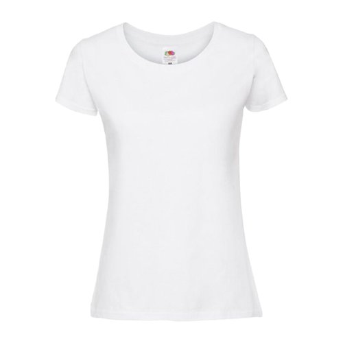 T-shirt blanc en coton pour femmes avec manches courtes.