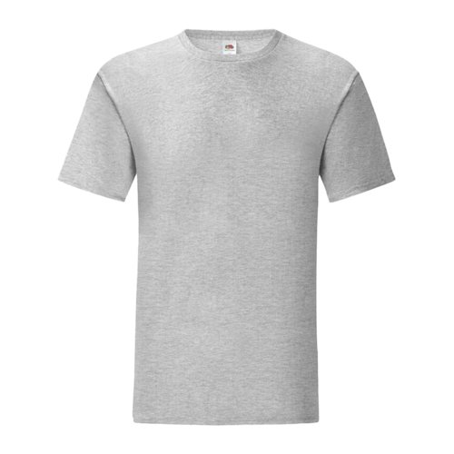 T-shirt en coton gris chin pour homme avec manches courtes.