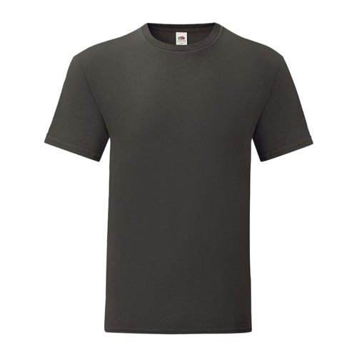 T-shirt en coton gris fonc avec manches courtes et encolure ronde.