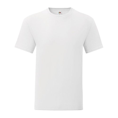 T-shirt blanc en coton pour homme avec manches courtes.