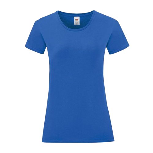 T-shirt en coton bleu roi pour femme avec manches courtes.