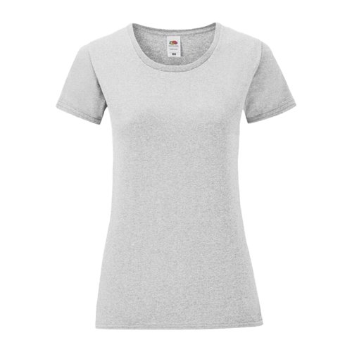T-shirt en coton gris clair pour femmes  manches courtes.