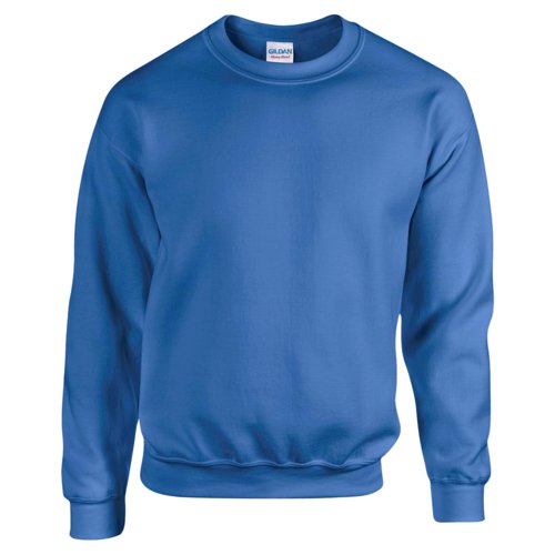 Sweat-shirt bleu roi pour homme en mlange de coton avec col rond et manches longues.