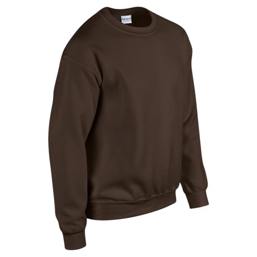 Sweat-shirt marron fonc en mlange de coton pour homme.