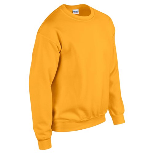 Sweat-shirt jaune dor en mlange de coton avec col rond.