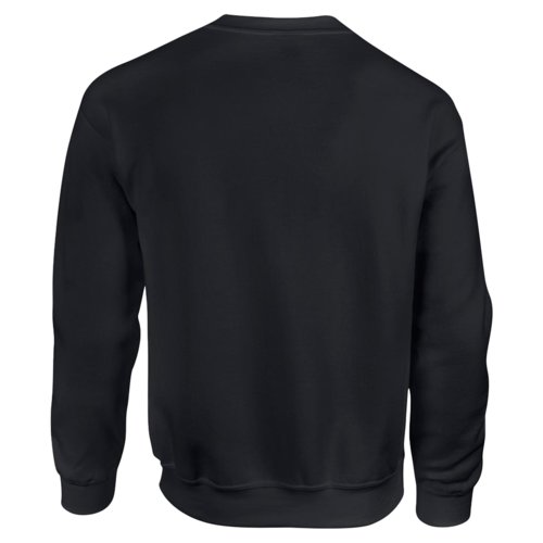 Sweat-shirt noir en mlange de coton avec col rond.