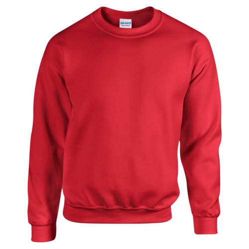 Sweat-shirt rouge pour homme en mlange de coton avec col rond.