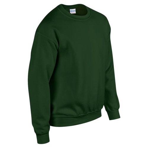 Sweat-shirt vert fonc en mlange de coton pour hommes.