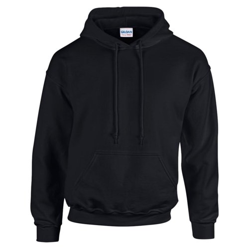Sweat  capuche noir en mlange de coton avec capuche et poche kangourou.
