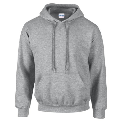Sweat  capuche gris en coton-polyester pour homme avec capuche et poche kangourou.
