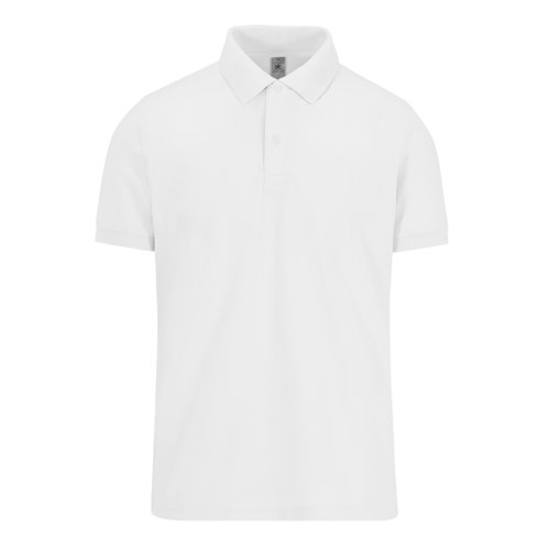 Polo blanc en coton pour homme avec courte patte boutonne.