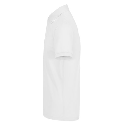 Polo blanc en coton pour hommes avec une courte patte boutonne.