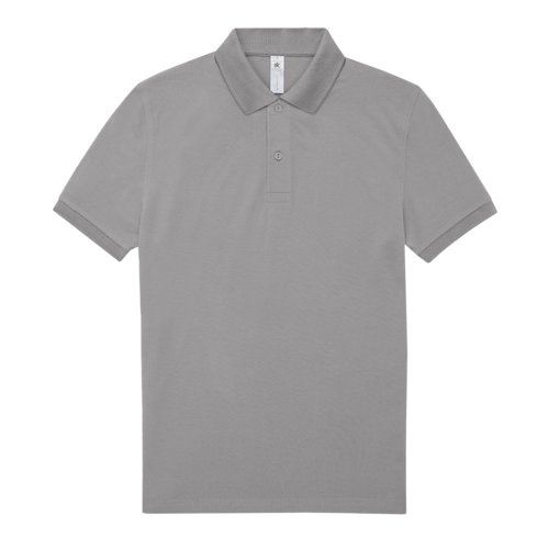 Polo gris en coton pour hommes avec manches courtes.