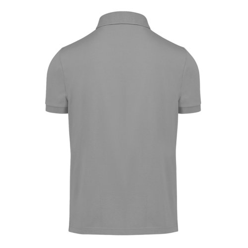 Polo gris en coton avec manches courtes et patte boutonne.