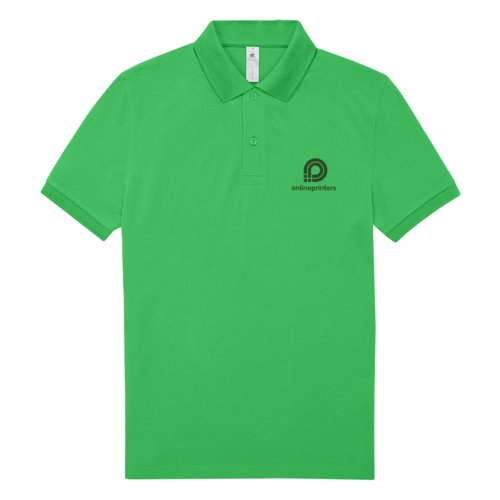 Polo vert en coton pour homme avec courte patte de boutonnage.