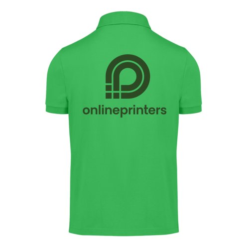Polo en coton vert pour hommes avec courte patte de boutonnage.