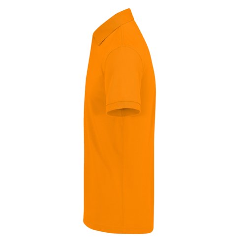 Polo orange en coton pour hommes avec manches courtes.