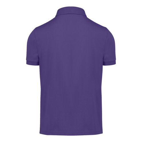 Polo en coton violet pour homme avec courte patte boutonne.