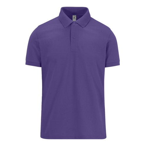 Polo violet en coton pour homme avec courte patte boutonne.