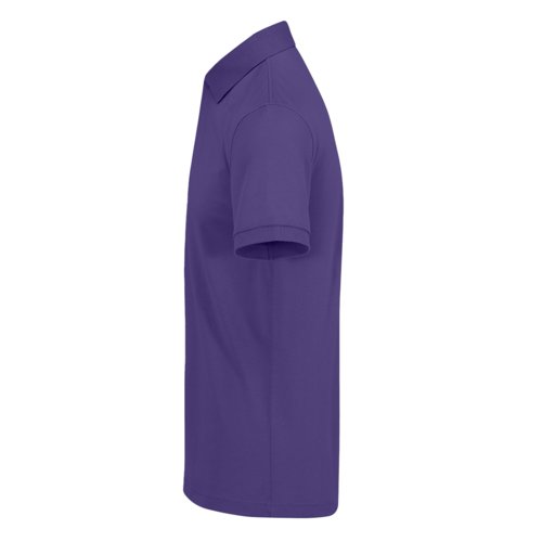 Polo violet en coton pour homme avec manches courtes et patte de boutonnage.