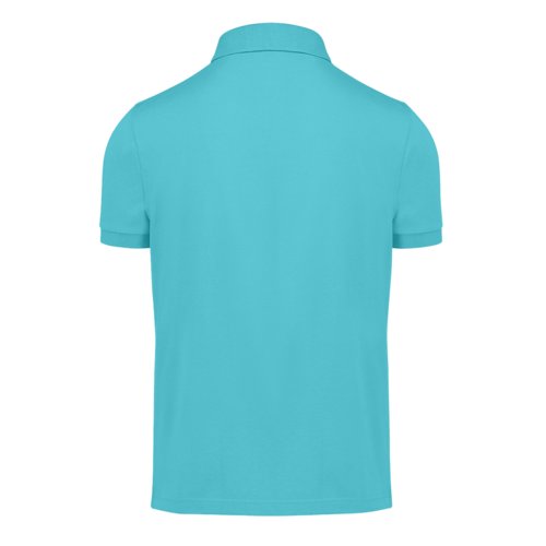 Polo turquoise en coton pour homme avec courte patte boutonne.