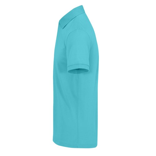 Polo turquoise en coton avec manches courtes.