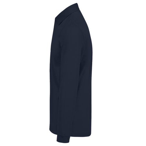 Polo en coton bleu marine  manches longues pour hommes.