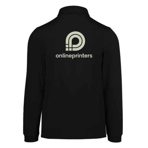 Polo noir  manches longues en coton pour hommes.