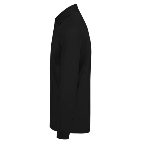 Polo noir en coton  manches longues pour hommes.