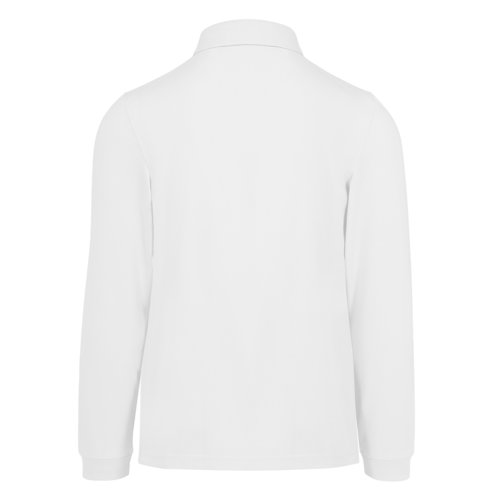 Polo blanc en coton  manches longues pour hommes.