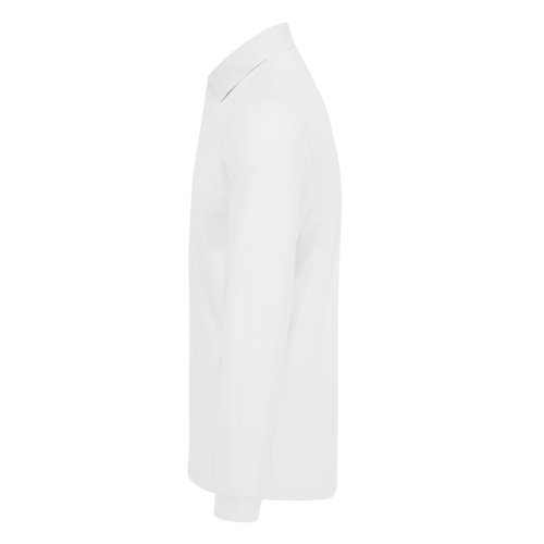 Polo blanc en coton  manches longues pour hommes.