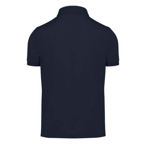 Polo bleu marine en mlange coton-polyester avec manches courtes.