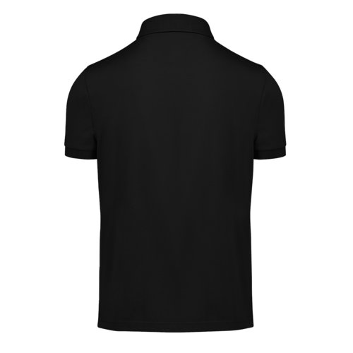 Polo noir en polyester recycl et coton pour hommes.